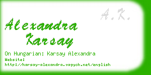 alexandra karsay business card